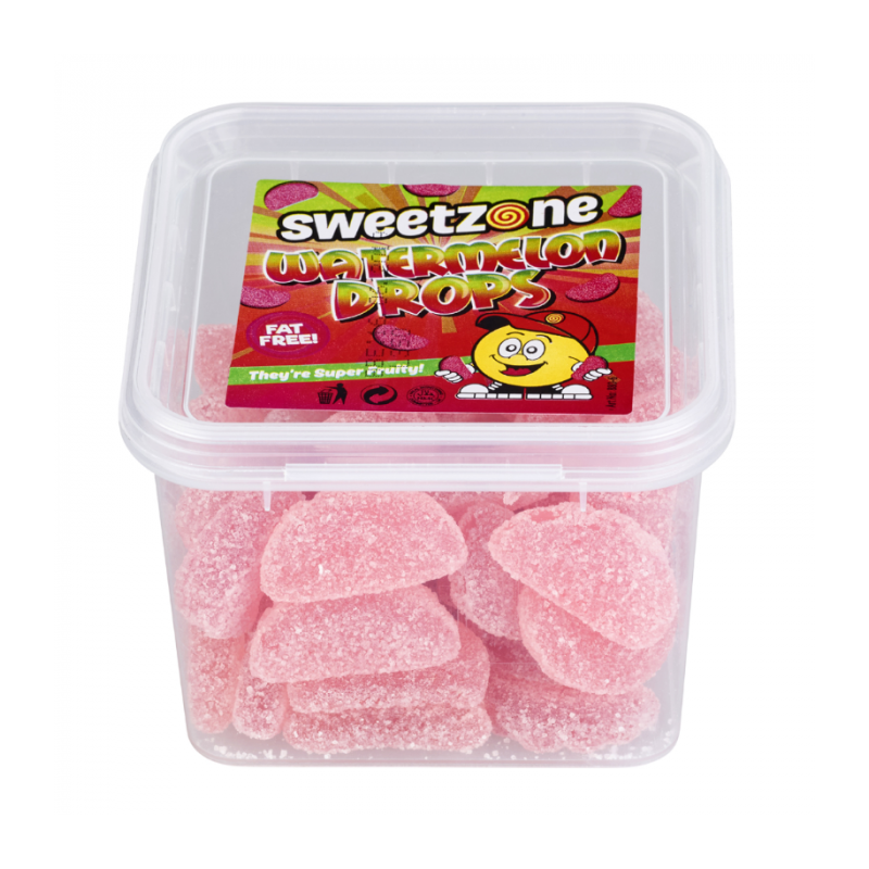Sweetzone Watermelon Drops 170g Super Fruity Jelly Candy Tub Sweetzone Watermelon Drops 170g Super Fruity Jelly Candy Tub