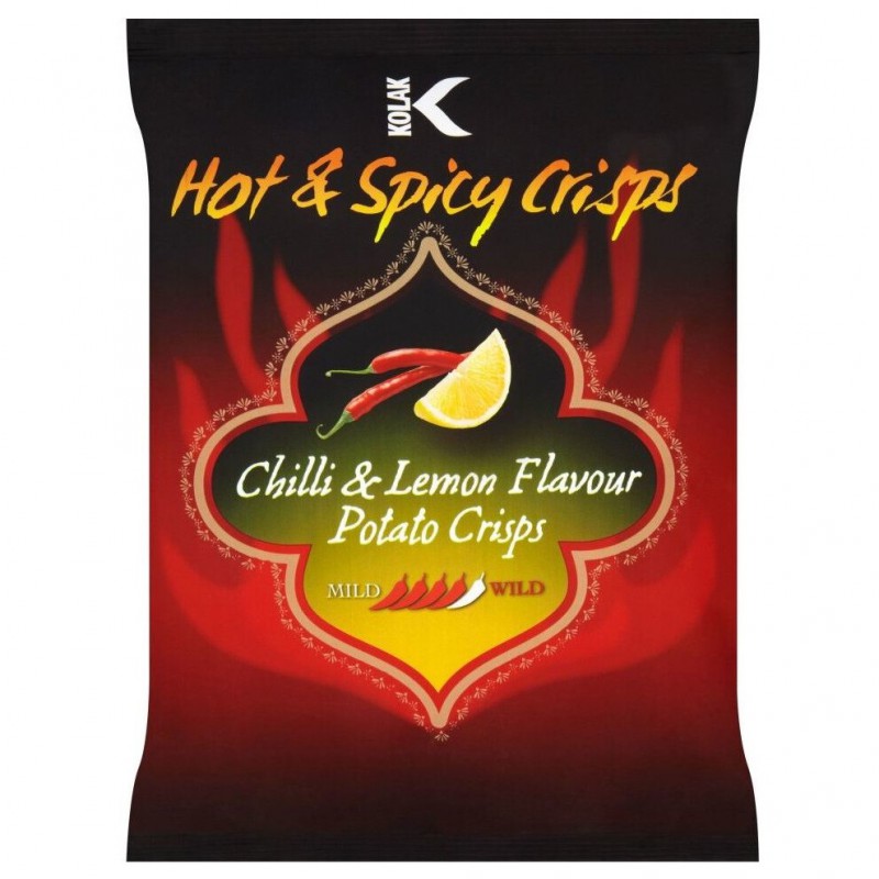 Kolak Hot & Spicy Crisps 25g Chilli & Lemon Flavour Potato Crisps Kolak Hot & Spicy Crisps 25g Chilli & Lemon Flavour Potato Crisps