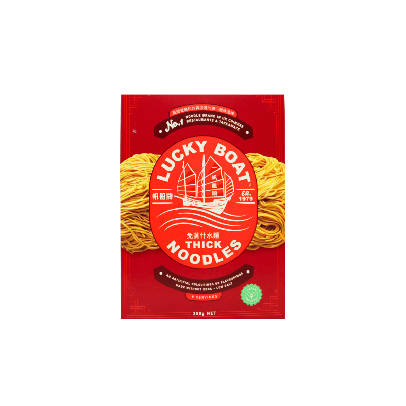 Lucky Boat Thick Noodles 350g Chinese Thick Noodles