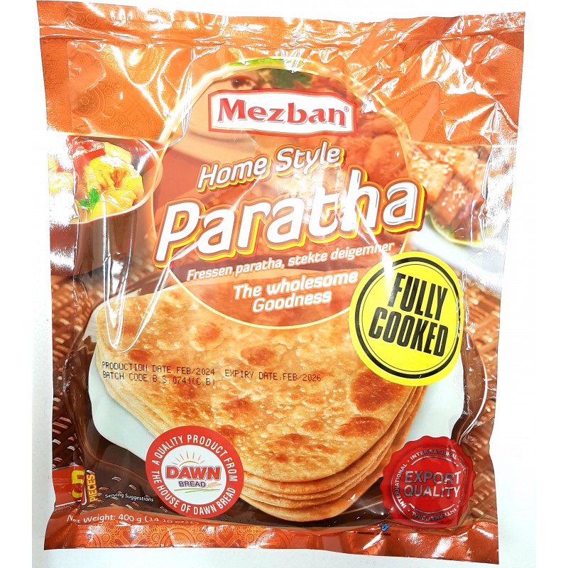 Mezban Home Style Paratha 400g 5pcs Frozen Fully Cooked Paratha Mezban Home Style Paratha 400g 5pcs Frozen Fully Cooked Paratha