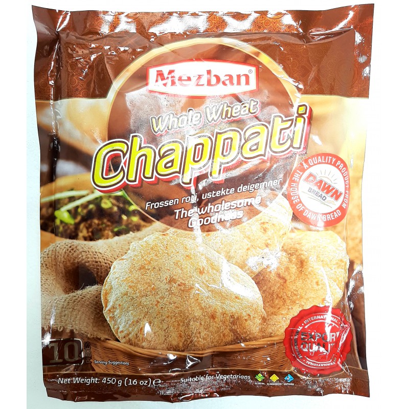 Mezban Whole Wheat Chappati 400g 10pcs Frozen Fully Cooked Chappati Roti Mezban Whole Wheat Chappati 400g 10pcs Frozen Fully Cooked Chappati Roti