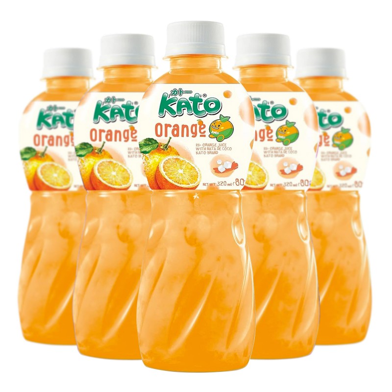 Kato Orange Drink Pack Of 6 x 320ml Orange Flavoured Drink With Nata De Coco Kato Orange Drink Pack Of 6 x 320ml Orange Flavoured Drink With Nata De Coco