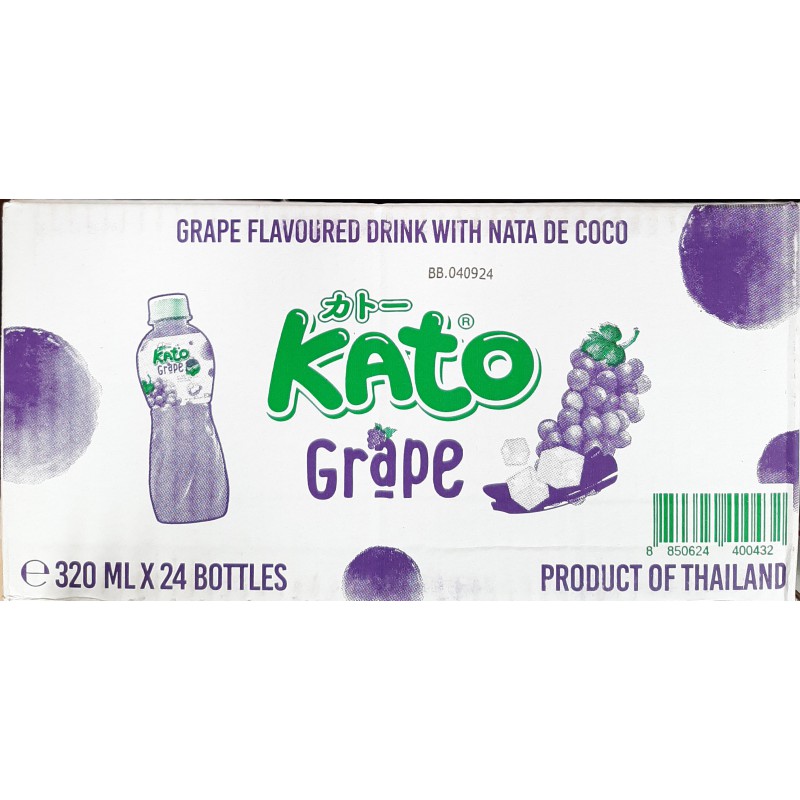 Kato Grape Drink Full Case of 4x 6 x 320ml Grape Flavoured Drink With Nata De Coco Kato Grape Drink Full Case of 4x 6 x 320ml Grape Flavoured Drink With Nata De Coco