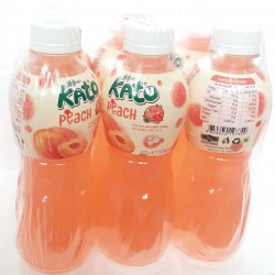 Kato Peach Drink Pack Of 6 x 320ml Peach Flavoured Drink With Nata De Coco