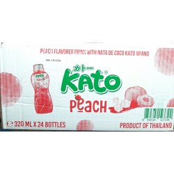Kato Peach Drink Full Case of 4 x 6 x 320ml Peach Flavoured Drink With Nata De Coco