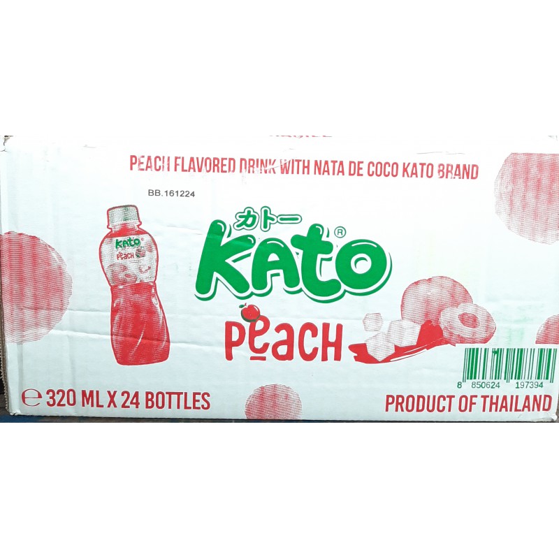 Kato Peach Drink Full Case of 4 x 6 x 320ml Peach Flavoured Drink With Nata De Coco Kato Peach Drink Full Case of 4 x 6 x 320ml Peach Flavoured Drink With Nata De Coco