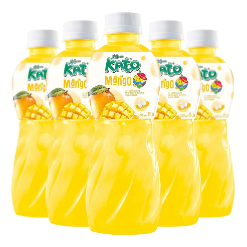 Kato Mango Drink Pack Of 6 x 320ml Mango Flavoured Drink With Nata De Coco Kato Mango Drink Pack Of 6 x 320ml Mango Flavoured Drink With Nata De Coco