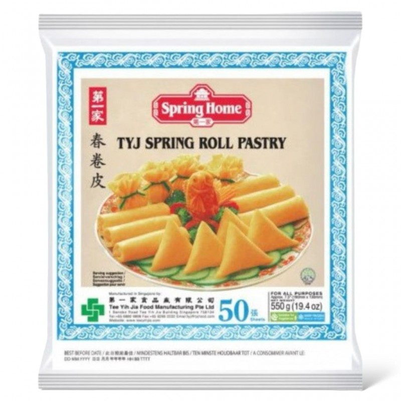 Spring Home TYJ Spring Roll Frozen Pastry 50shts Approx 7.5" 550g Frozen Spring Roll Pastry Spring Home TYJ Spring Roll Frozen Pastry 50shts Approx 7.5" 550g Frozen Spring Roll Pastry