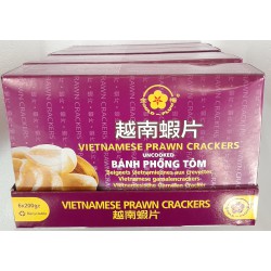 Gold Plum Box Of 6x Prawn Cracker Bánh Phồng Tôm 200g Vietnamese Uncooked Prawn Crackers