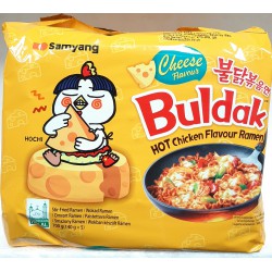 Samyang Box of 8x5 Pack of Buldak Hot Chicken Flavor With Cheese 140g Spicy Korean Ramen Noodles