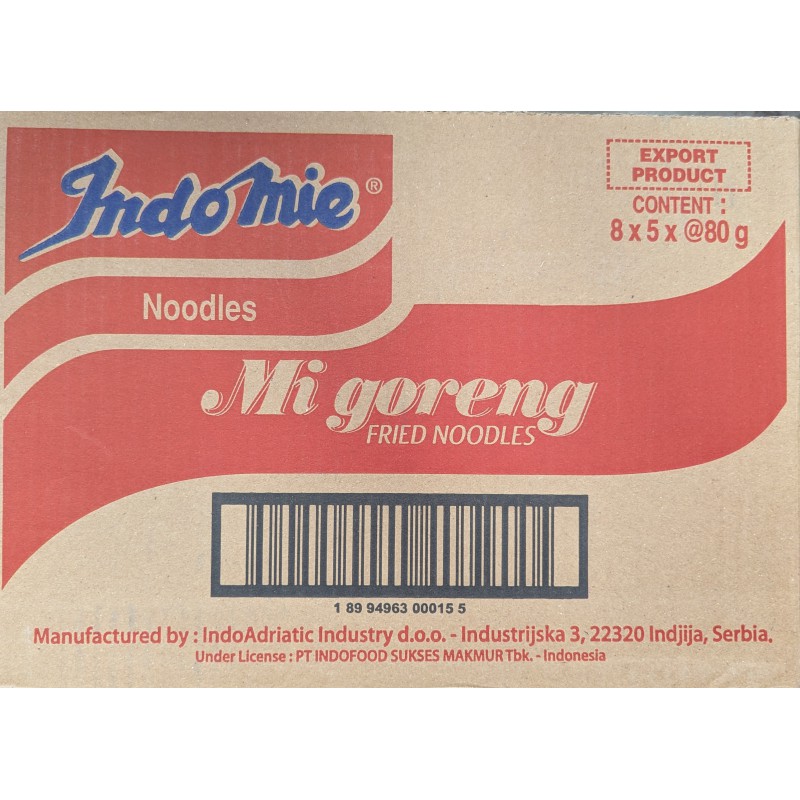 Indomie Box of Mi Goreng 8x5x80g Multipack Mi Goreng Instant Fried Noodles Indomie Box of Mi Goreng 8x5x80g Multipack Mi Goreng Instant Fried Noodles
