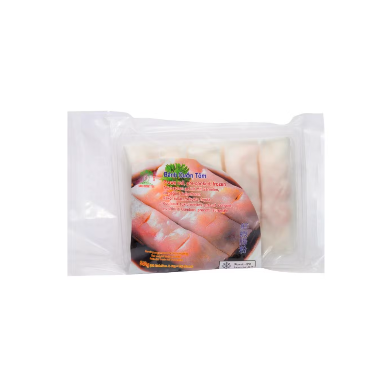 Three Coconut Tree Brand Precooked Prawn Roll 540g Frozen Vietnamese (Bánh Cuộn tôm) Precooked Prawn Roll Three Coconut Tree Brand Precooked Prawn Roll 540g Frozen Vietnamese (Bánh Cuộn tôm) Precooked Prawn Roll