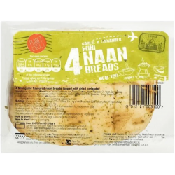 Planet Deli 4pcs Mini Naan Bread 200g Fresh Garlic & Coriander Flavoured Mini Naan Bread