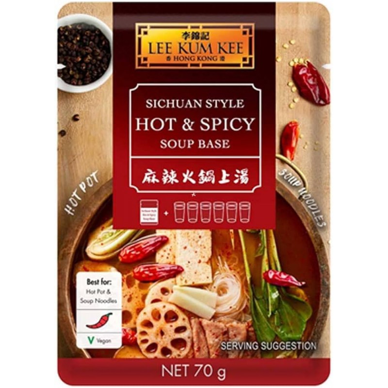 Lee Kum Kee Soup Base for Sichuan Hot Pot 70g Hot & Spicy Hot Pot Soup Base Lee Kum Kee Soup Base for Sichuan Hot Pot 70g Hot & Spicy Hot Pot Soup Base