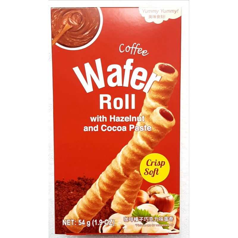 Yummy Yummy Coffee Wafer Roll 54g Coffee Wafer Roll With Hazelnut & Cocoa Paste Yummy Yummy Coffee Wafer Roll 54g Coffee Wafer Roll With Hazelnut & Cocoa Paste