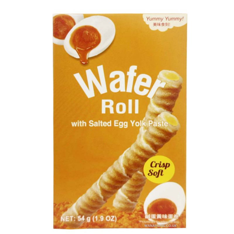 Yummy Yummy Wafer Roll With Salted Egg Yolk Paste 54g Wafer Roll With Salted Egg Yolk Paste Yummy Yummy Wafer Roll With Salted Egg Yolk Paste 54g Wafer Roll With Salted Egg Yolk Paste