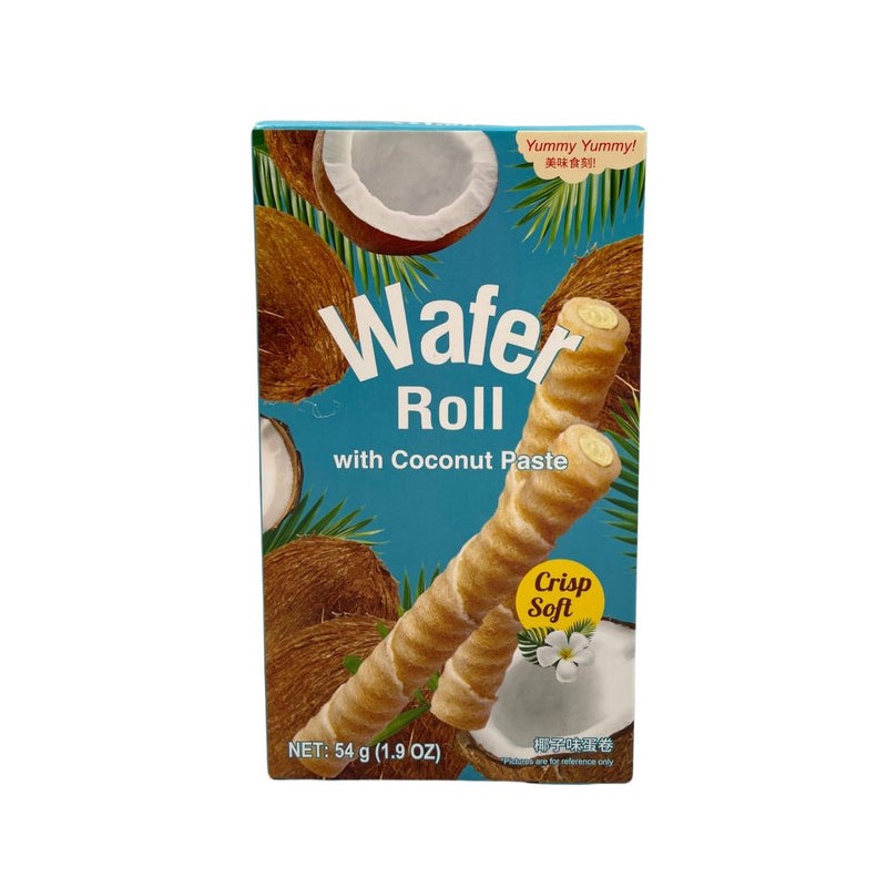 Yummy Yummy Wafer Roll With Coconut Paste 54g Wafer Roll With Coconut Paste Yummy Yummy Wafer Roll With Coconut Paste 54g Wafer Roll With Coconut Paste