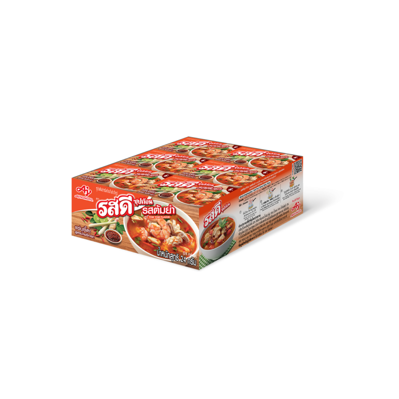Ajinomoto Ros Dee Tom Yum Cube Pack of 24 blocks x 24g Thai Tom Yum Cube With Chilli Paste