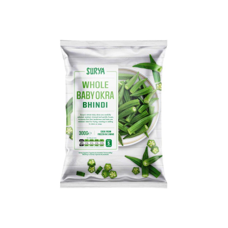 Surya Frozen Whole Baby Okra Bhindi 300g Frozen Whole Baby Okra Surya Frozen Whole Baby Okra Bhindi 300g Frozen Whole Baby Okra