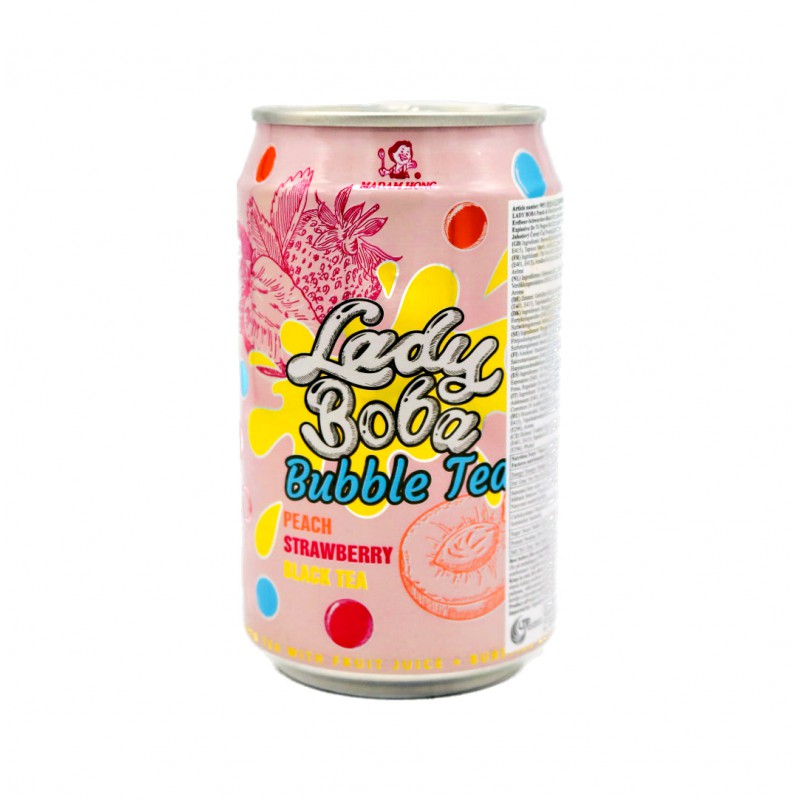 Madam Hong Lady Boba Bubble Tea 320ml Taiwanese Peach Strawberry & Black Tea Bubble Tea Madam Hong Lady Boba Bubble Tea 320ml Taiwanese Peach Strawberry & Black Tea Bubble Tea