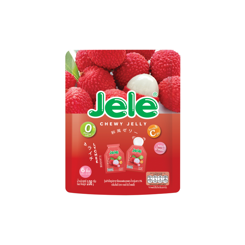Jele Chewy Jelly 108g(6pcsX18g) Thai Lychee Flavour Chewy Jelly Jele Chewy Jelly 108g(6pcsX18g) Thai Lychee Flavour Chewy Jelly