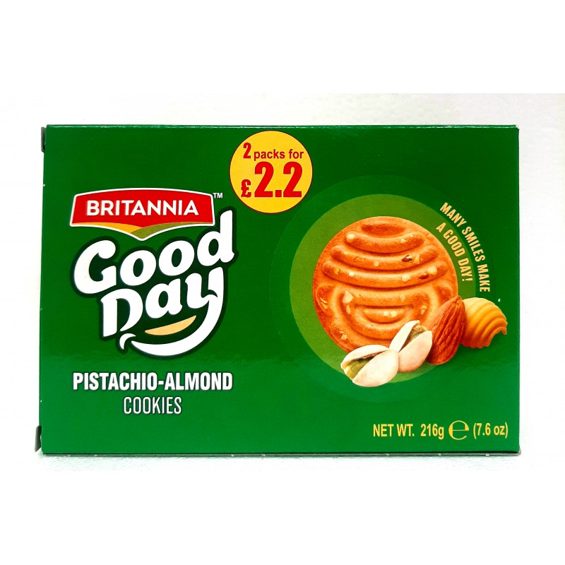 Britannia Good Day Cookies 3pksX72g Indian Pistachio-Almond Cookies