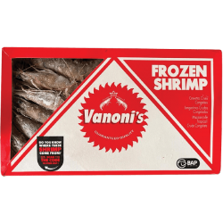 Vanoni's HOSO Ecuador Prawns 1000g Net 20-30 Frozen Block Head-on Shell-on Raw Ecuador White Shirmp