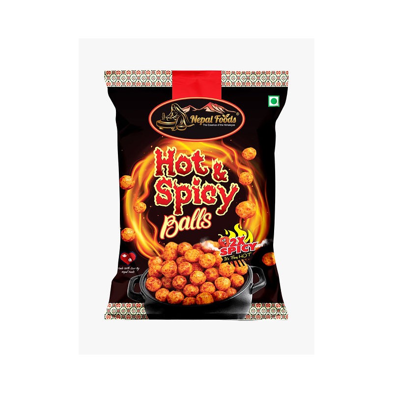 Nepal Foods Hot & Spicy Balls Akabare Chilli Flavour 60g Hot & Spicy Balls Nepal Foods Hot & Spicy Balls Akabare Chilli Flavour 60g Hot & Spicy Balls