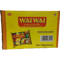 CG Full Case of Wai Wai Chicken Noodles 30pktsX75g Nepali Chicken Flavour Instant Noodles