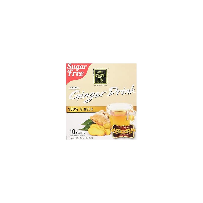 Ranong Tea Instant Ginger Drink Sugar Free 5g x 10Sachets Instant Ginger Drink Ranong Tea Instant Ginger Drink Sugar Free 5g x 10Sachets Instant Ginger Drink