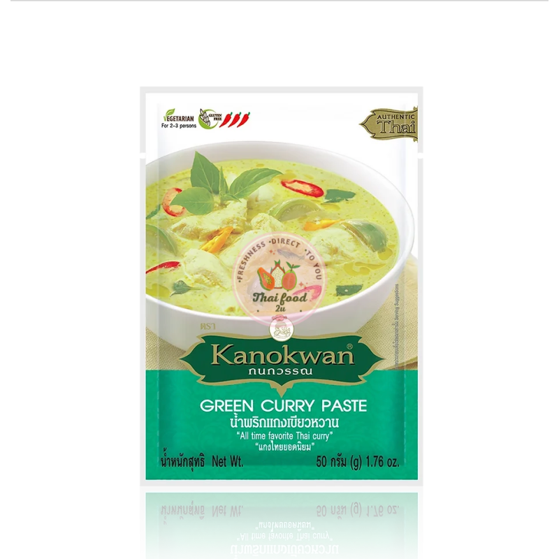 Kanokwan Green Curry Paste 50g Thai Instant Green Curry Paste Kanokwan Green Curry Paste 50g Thai Instant Green Curry Paste