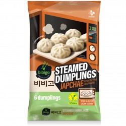 CJ Bibigo Steamed Vegan Japchae Dumplings 168g Frozen Microwave in 3 minutes Korean Glass Noodle Dumplings