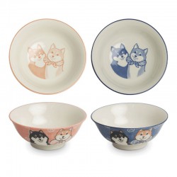 Zing Asia Pink Shiba Bowl 21cm Japanese Bowl Random colour Pink or Blue Shiba Bowl