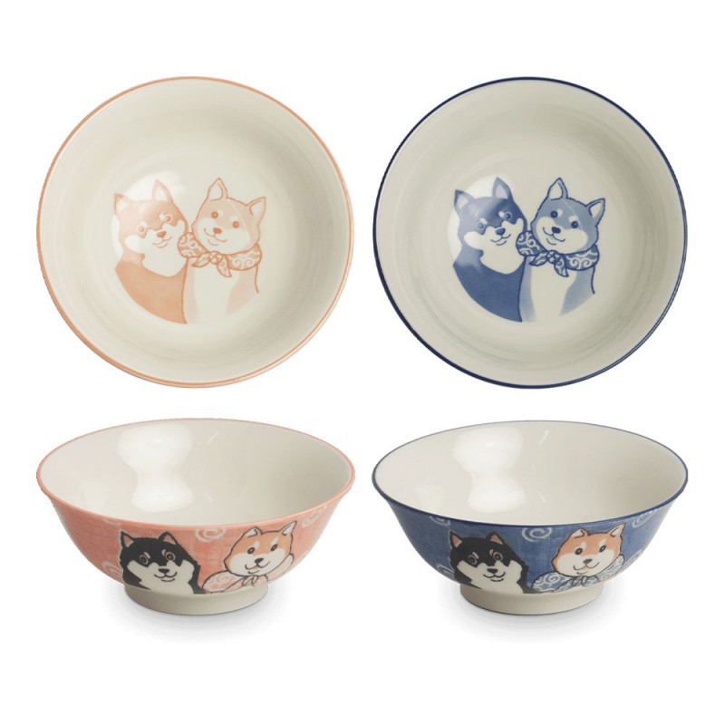 Zing Asia Pink Shiba Bowl 21cm Japanese Bowl Random colour Pink or Blue Shiba Bowl Zing Asia Pink Shiba Bowl 21cm Japanese Bowl Random colour Pink or Blue Shiba Bowl