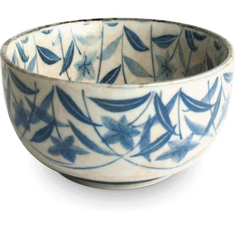 Zing Asia Round Blue-Flower Bowl 13cm Japanese Round Blue-Flower Bowl Zing Asia Round Blue-Flower Bowl 13cm Japanese Round Blue-Flower Bowl