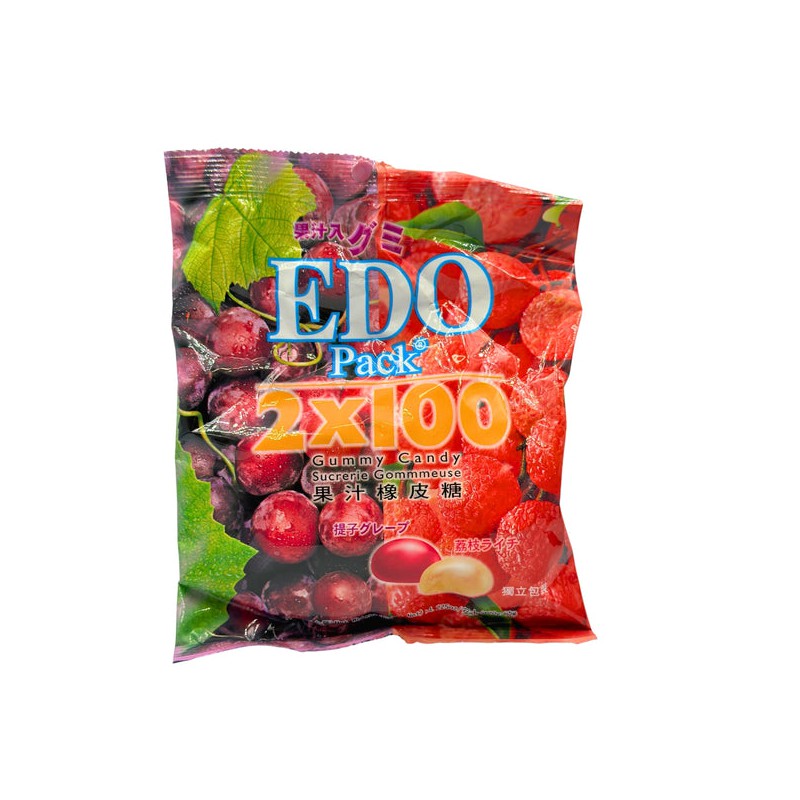Edo Pack 120g Lychee And Grape Japanese Gummy Candies