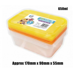 Did 5pcs Plastic Containers with Lids 650ml food Plastic Containers