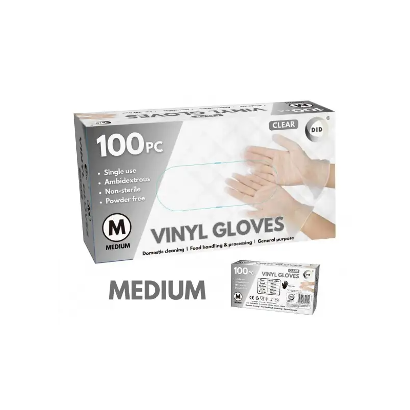 Did Medium Powder Free Clear Vinyl Gloves 100pc Medium Gloves Did Medium Powder Free Clear Vinyl Gloves 100pc Medium Gloves