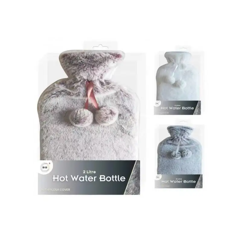 Did Pink and Grey Water Bottle 2 Litre Hot Water Bottle & Deluxe Plush Cover Did Pink and Grey Water Bottle 2 Litre Hot Water Bottle & Deluxe Plush Cover
