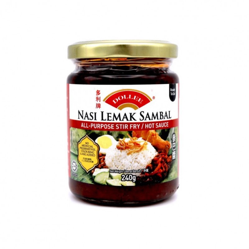 Dollee Nasi Lemak Sambal 240g Malaysian All Purpose Stir Fry Hot Sauce Dollee Nasi Lemak Sambal 240g Malaysian All Purpose Stir Fry Hot Sauce