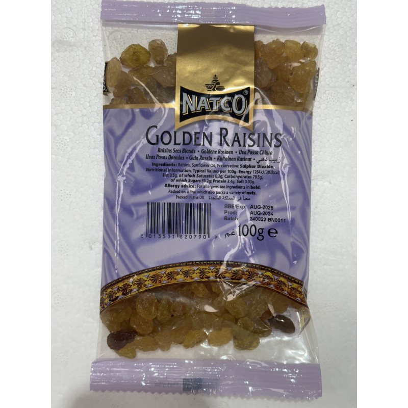 Natco Golden Raisins 100g Golden Raisins Natco Golden Raisins 100g Golden Raisins