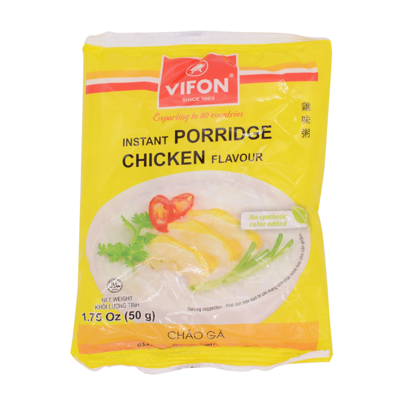 Vifon Instant Porridge Chicken Flavour 50g Cháo Gà Ăn Liền VN Instant Chicken Congee Vifon Instant Porridge Chicken Flavour 50g Cháo Gà Ăn Liền VN Instant Chicken Congee
