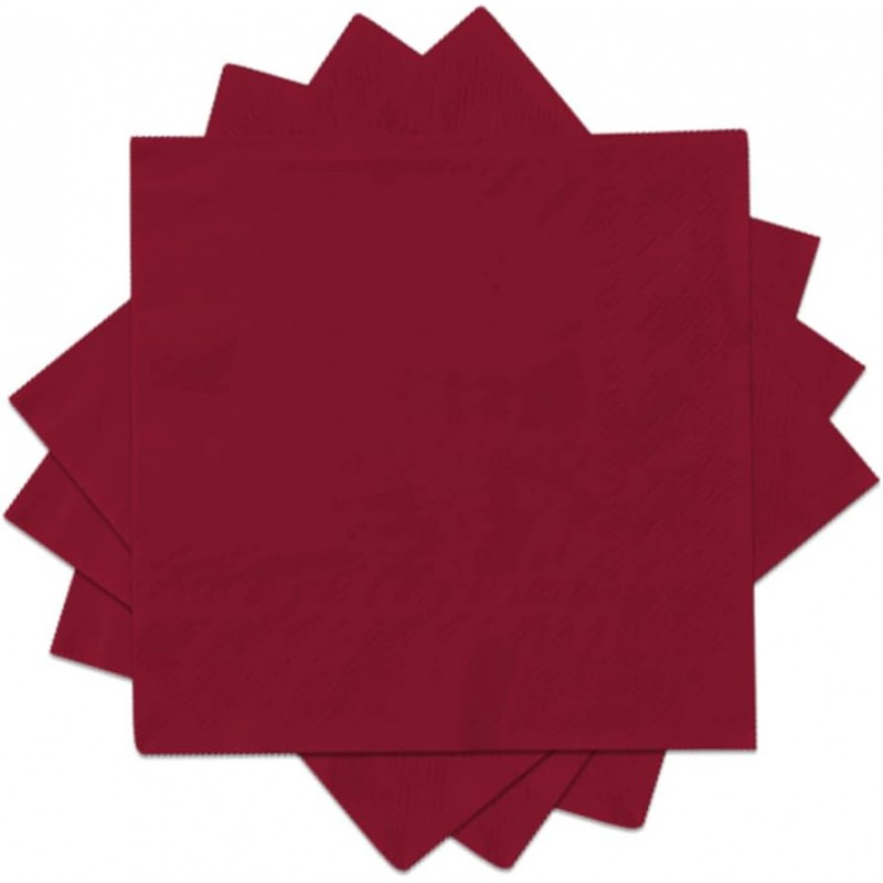 Did 100 33x33cm 2ply Burgundy Napkins For Catering