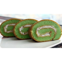 50% Sweet Pandan Swiss Roll 香葉蛋卷 One Slice Pandan Swiss Roll