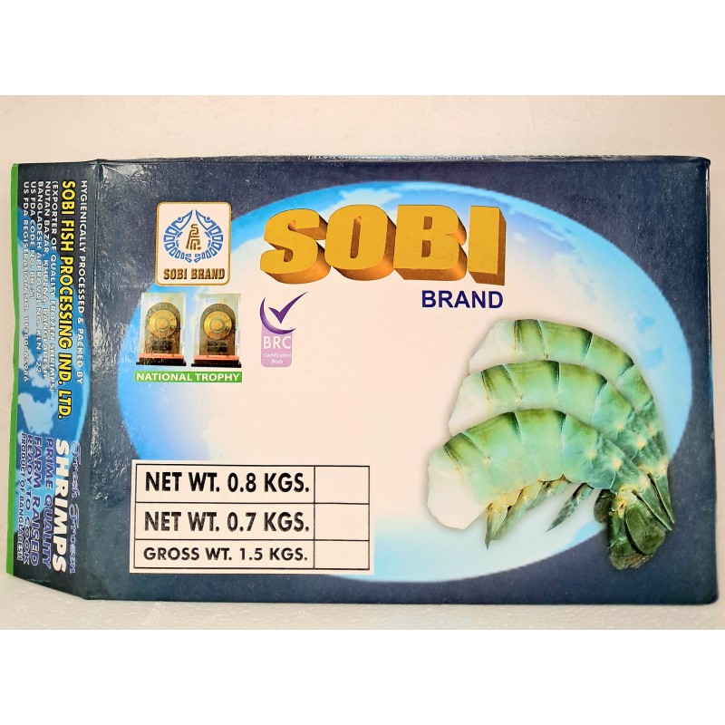 Sobi Brand Frozen Fresh Water Prawns U/5 Gross Wt. 1.5kg Frozen Bangladeshi Farmed Raised Prawns Sobi Brand Frozen Fresh Water Prawns U/5 Gross Wt. 1.5kg Frozen Bangladeshi Farmed Raised Prawns