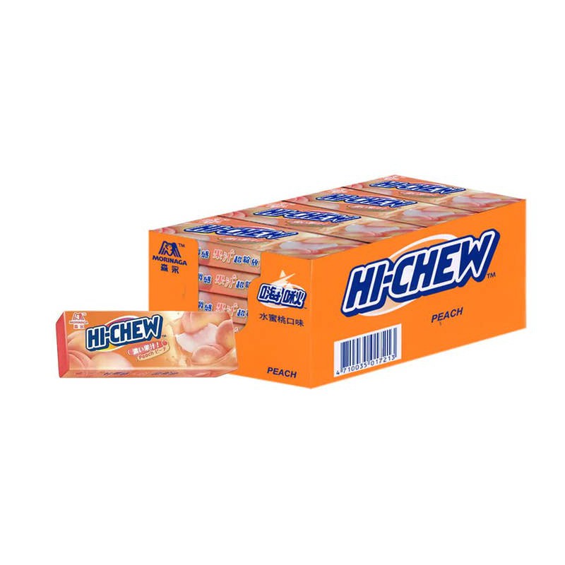 Morinaga Case of 20x Hi-Chew Peach Chewy Candy 35g Fruity & Chewy Peach Flavoured Candy Morinaga Case of 20x Hi-Chew Peach Chewy Candy 35g Fruity & Chewy Peach Flavoured Candy