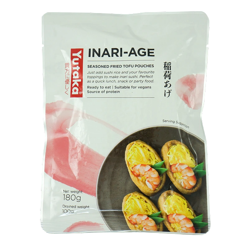 Yutaka Inari Sushi Pockets 180g 10pcs Seasoned Fried Tofu Pouches