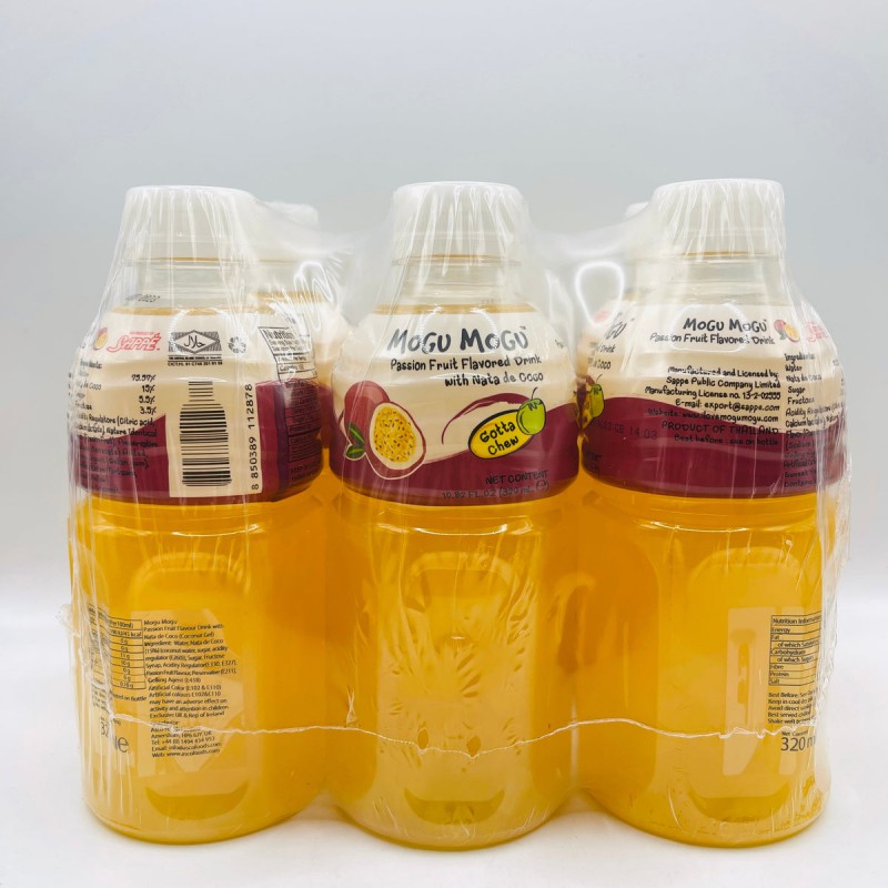 Mogu Mogu Passion Fruit 6 PACKS X 320ml Thai Nata de Coco Drink Mogu Mogu Passion Fruit 6 PACKS X 320ml Thai Nata de Coco Drink