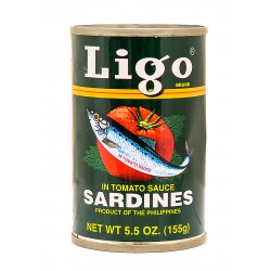 Ligo Sardines in Tomato Sauce 48x155g Filipino Tomato Sauce Sardines