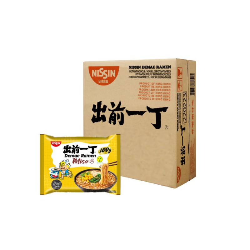 Nissin Box Miso Demae Ramen Instant Noodles 30 x100g Miso Flavour (Vegetarian) Nissin Box Miso Demae Ramen Instant Noodles 30 x100g Miso Flavour (Vegetarian)